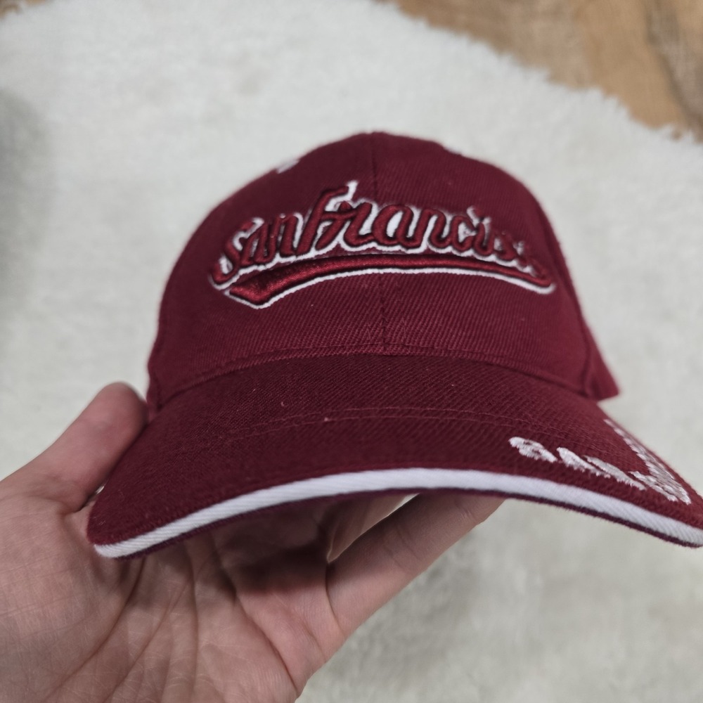 San Francisco Baseball Cap Hat Maroon Burgundy Embroidered‎ Adjustable...
